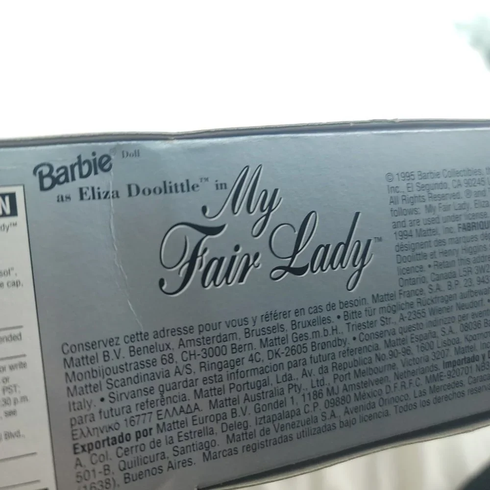 1995 Mattel Eliza Doolittle In My Fair Lady Brown Eyes Girl Fashion Doll